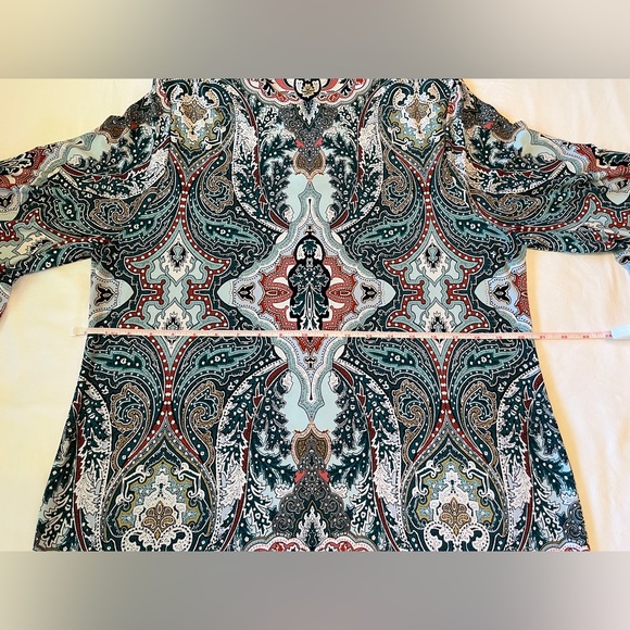 Chico’s Shift Casual Dress in Blue Paisley Print Chico’s Size 2 (Size L 12) EUC - Picture 5 of 6